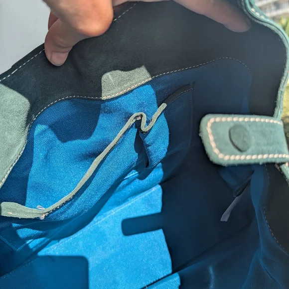 Ann Taylor vtg Y2k Hamilton soho green suede Large hobo bag - Picture 13 of 14